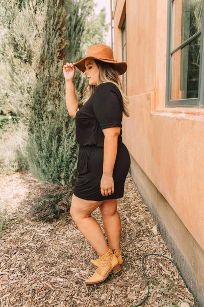 From Romp To Rest Romper In Black