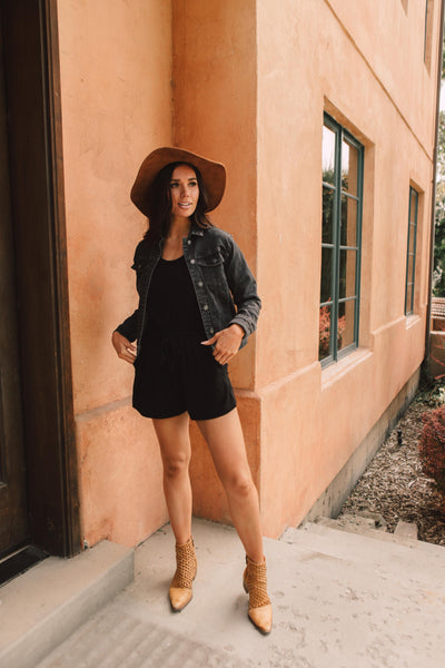 From Romp To Rest Romper In Black