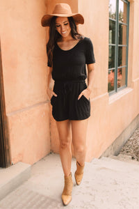 From Romp To Rest Romper In Black