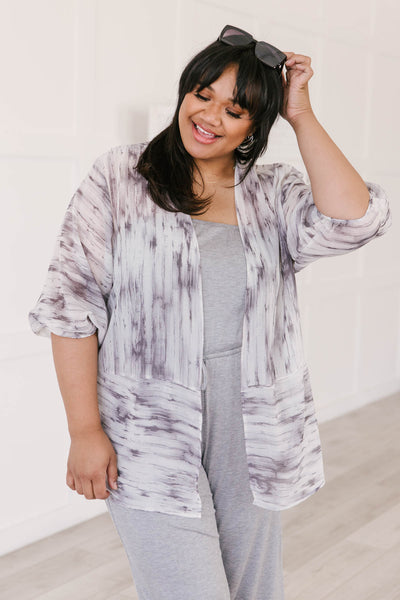 Gray Area Chiffon Kimono