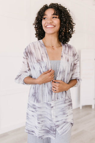 Gray Area Chiffon Kimono