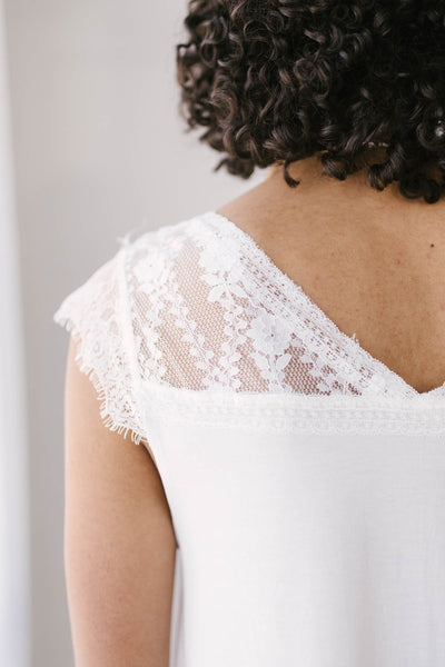 Garden and Lace Top in White