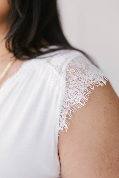 Garden and Lace Top in White