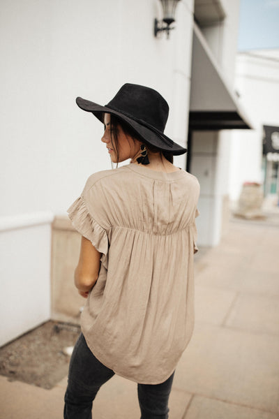 Gather Round Mocha Button Down