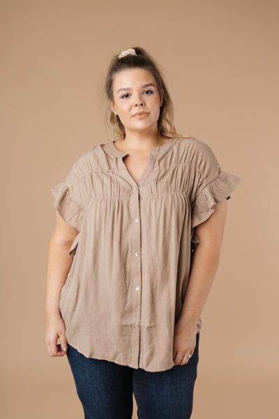 Gather Round Mocha Button Down