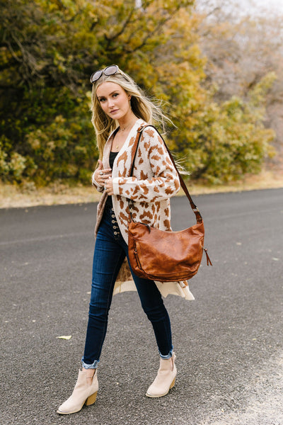 Giraffe Print Long Cardigan