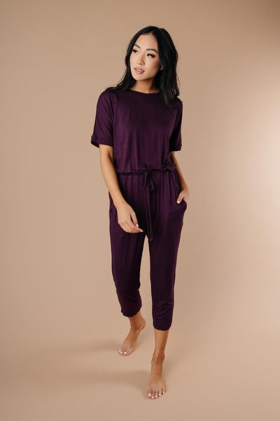 Girl Next Door Jumpsuit In Plum