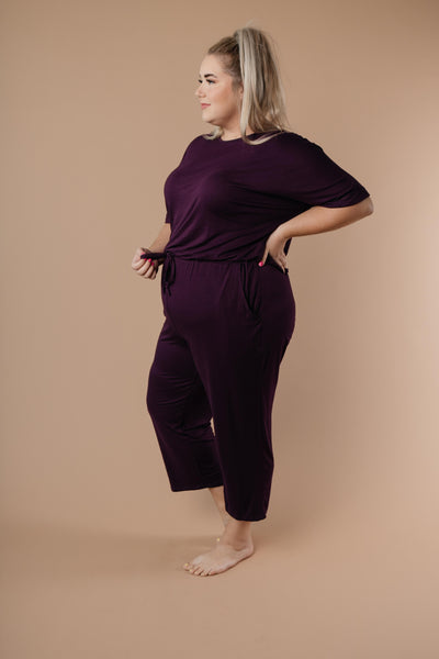 Girl Next Door Jumpsuit In Plum