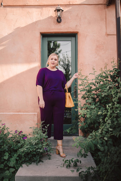 Girl Next Door Jumpsuit In Plum