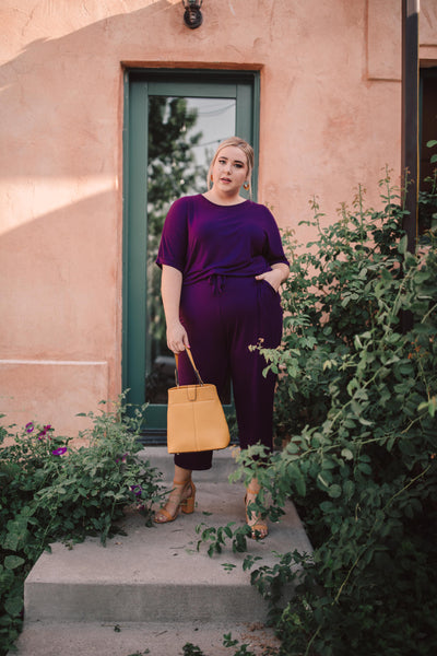 Girl Next Door Jumpsuit In Plum