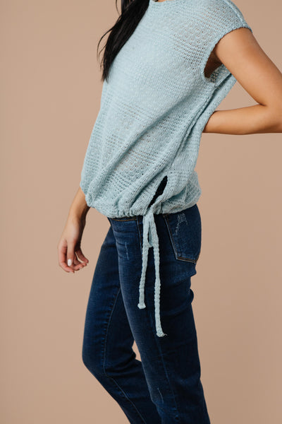 Girls Don't Sweat Sweater In Antique Blue