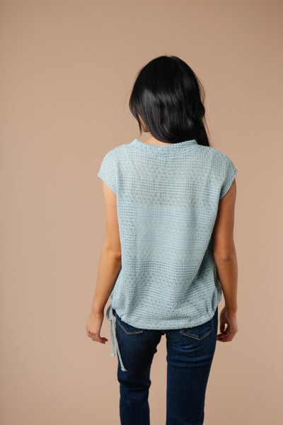 Girls Don't Sweat Sweater In Antique Blue