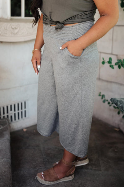 Go Get 'Em Gaucho Pants in Charcoal