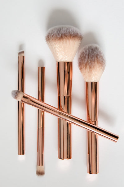 Gold and Glam 5 Pcs Brush Set With Pouch