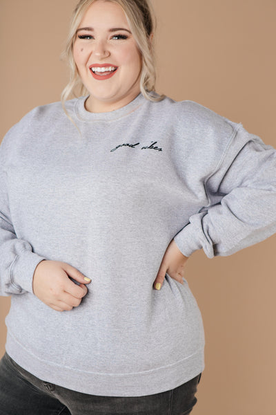 Good Vibes Heather Gray Sweatshirt