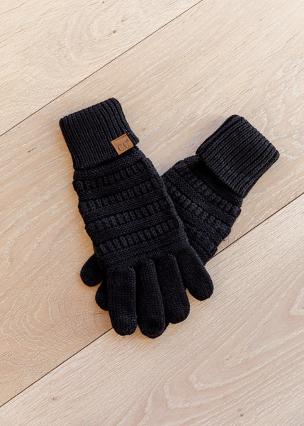 Got You Covered Knit Gloves In Black