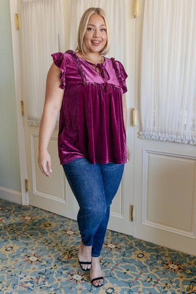 Velveteen Queen Blouse in Magenta