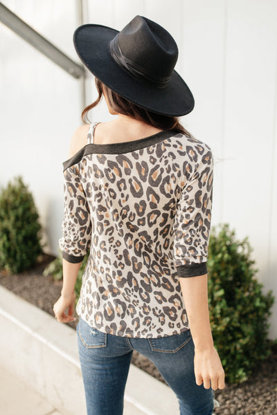 Grin & Bare It Animal Print Top in Ivory