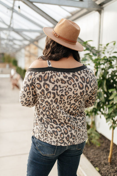 Grin & Bare It Animal Print Top in Ivory