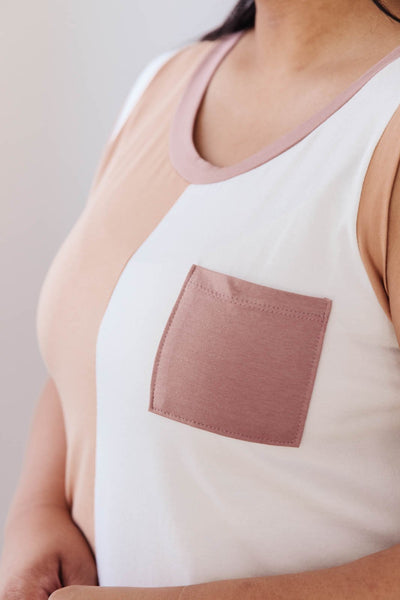 Half & Half Color Block Top In Harvest Gold