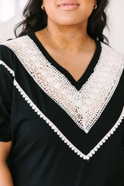 Happy in My Lace Blouse in Black