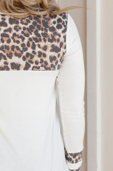 Hint Of Print Long Sleeve Top