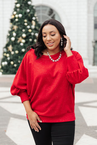 Holiday Cheer Sweater in Shiny Red