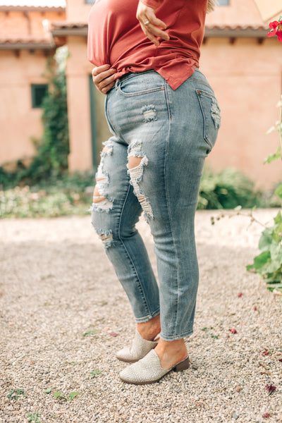 Holier Than Thou Destroyed Boyfriend Jeans