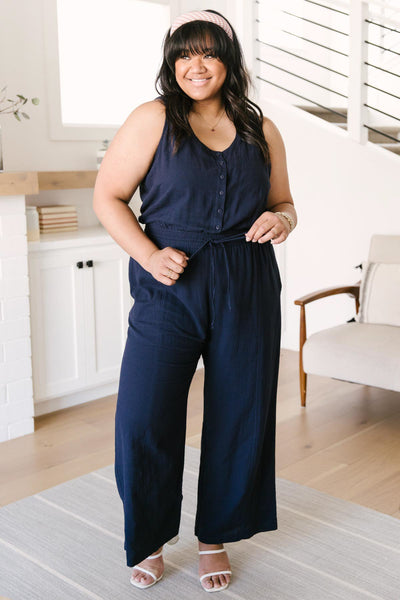 Hometown Girl Jumpsuit in Navy