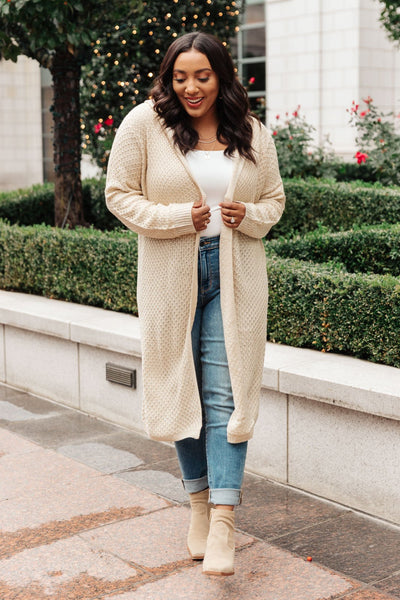 Hooded Cardigan in Ivory