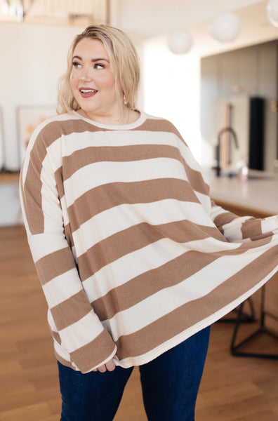 Horizontal Lines Top in Taupe