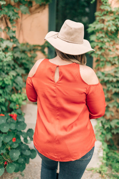 Hot Then Cold Blouse In Pumpkin