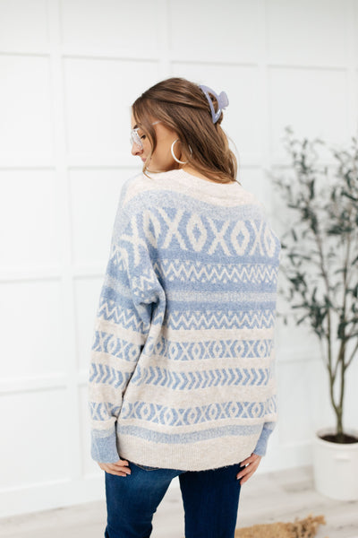 Hugs and Kisses Sweater in Dusty Blue