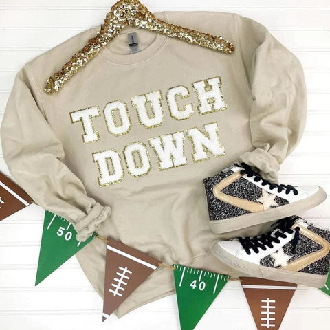 PREORDER: Touchdown Patch Sweatshirt in Sand