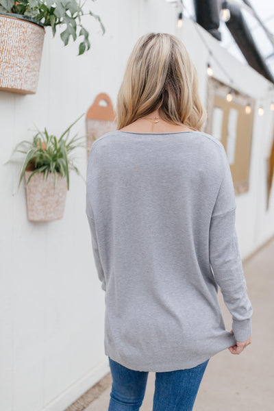 In Line Sweater in Heather Gray