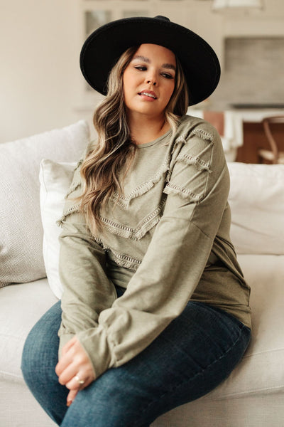 Into the Fringe Top in Olive