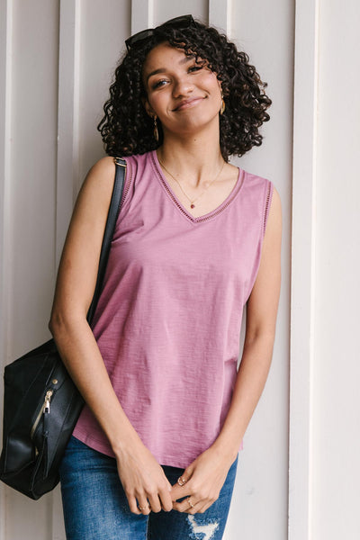 Jenna Basic Tank in Mauve