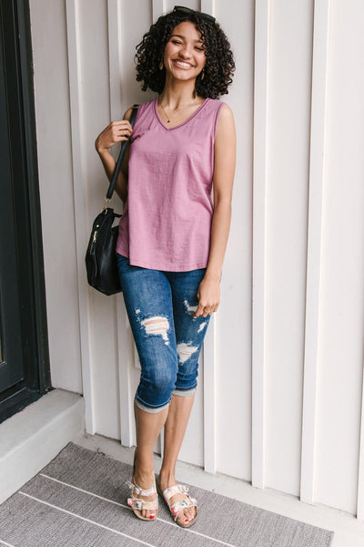 Jenna Basic Tank in Mauve