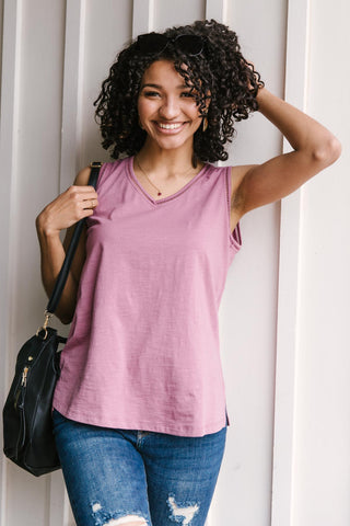 Jenna Basic Tank in Mauve