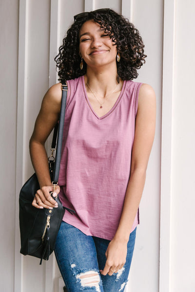 Jenna Basic Tank in Mauve