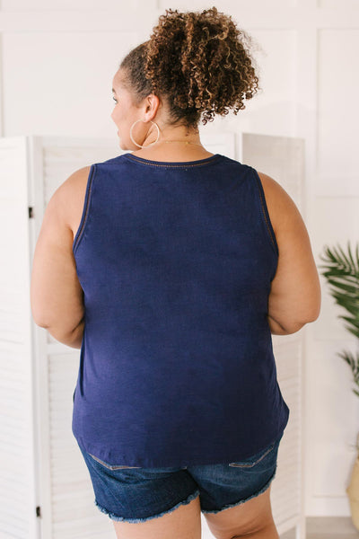 Jenna Basic Tank in Navy