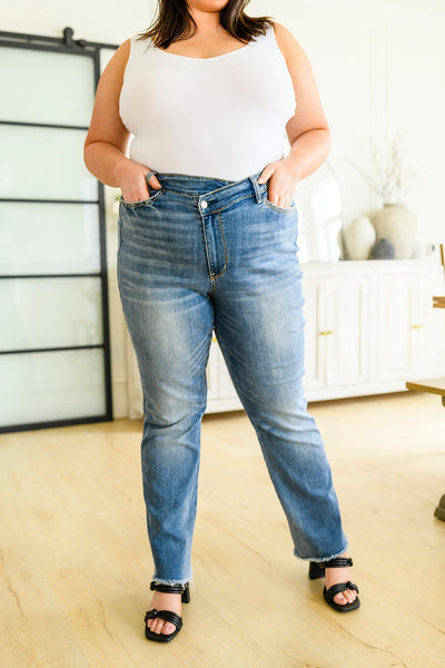 Joey Crossover Straight Leg Dad Jeans