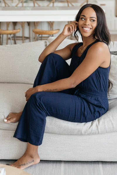 Hometown Girl Jumpsuit in Navy