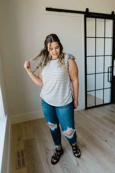 Just A Bit Of Leopard Striped Top