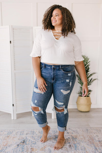 Just My Type Destroyed Boyfriend Jeans