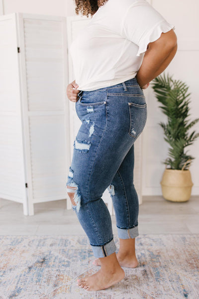 Just My Type Destroyed Boyfriend Jeans
