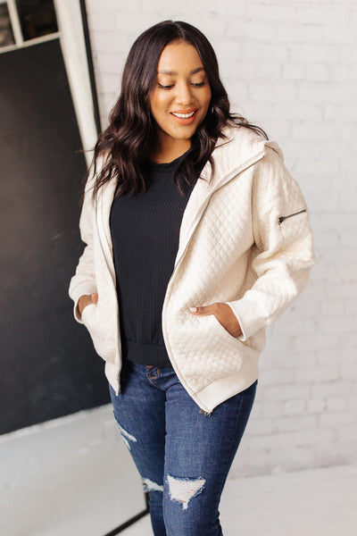 Keep Me Cozy Quilted Jacket in Cream