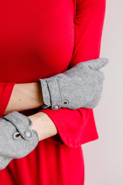 Keepin' Warm Gray Wool Gloves