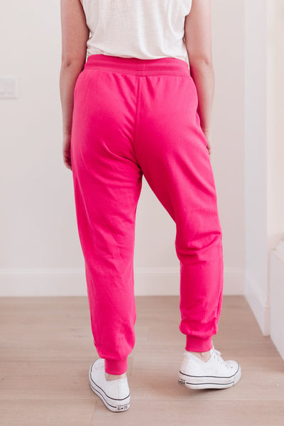 Kick Back Distressed Joggers Hot Pink