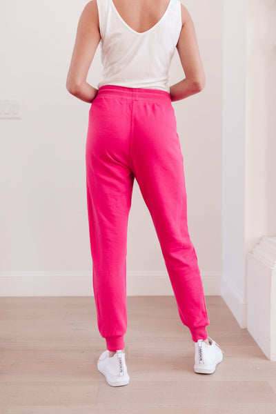 Kick Back Distressed Joggers Hot Pink